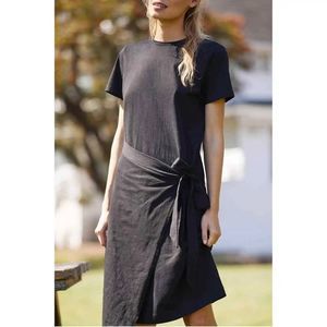 Anthropologie Dolan Draped side tie Dress black